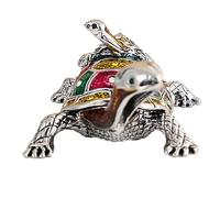 Bewinner Boîte à Bijoux Tortue en émail avec pour un Rangement élégant des Bagues et Boucles D'oreilles, Cadeau Parfait pour une Pendaison de Crémaillère, 3,5 X 6,5 X 7, Cm (Tortue)