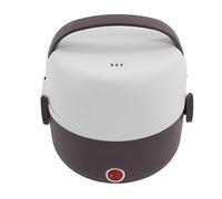 Bewinner Boîte à Déjeuner électrique 2 Couches Réchauffeur D'aliments | Récipient portable, chaleur vapeur à double compartiment, bols intérieurs en acier inoxydable, sécurité d\'arrêt