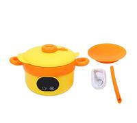 Bewinner Boîte à Déjeuner électrique, Bol Chauffe-plats sans Fil en Acier Inoxydable 304, Grande capacité 470 Ml, Chauffage à une Touche, Pas Besoin D'eau, Portable pour les Aliments (YELLOW)