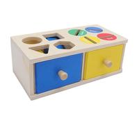 Bewinner Boîte de Permanence d'objets Montessori pour Bébés Tout-Petits, Boîte à Monnaie de des Formes de Couleurs, Jouet, Améliore la Pensée Logique et la motricité Fine, Construction en Bois