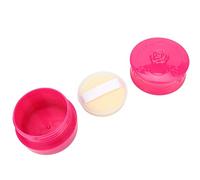 Bewinner Boîte Distributrice de Poudre Libre Vintage Rouge Rose avec Houppette, Trousse de Maquillage de Voyage pour Poudre Pressée et Fixante, Organisateur Cosmétique Portable (ROSE PINK)