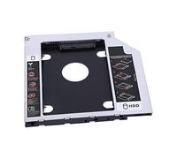 Bewinner Boîtier de Disque Dur HDD SSD en Aluminium de 9,5 Mm pour Ordinateur Portable, Adaptateur DVD Optique 2,5 Pouces, Support Double Démarrage, Absorption des Vibrations, Compatible I/II/III