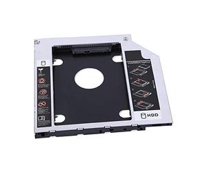 Bewinner Boîtier de Disque Dur HDD SSD en Aluminium de 9,5 Mm pour Ordinateur Portable, Adaptateur DVD Optique 2,5 Pouces, Support Double Démarrage, Absorption des Vibrations, Compatible I/II/III