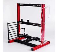 Bewinner Boîtier PC à Cadre - Châssis Vertical en Aluminium ATX M-ATX ITX, Rack Barebone DIY avec Un Excellent Flux d'air pour la Construction de Jeux, Prend en Charge Le Bloc d'alimentation (Rouge)