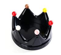 Bewinner Bol à Fruits élégant en Forme de Couronne avec Fourchettes Intégrées, Plateau à Fruits Décoratif en Plastique pour Fête, Collation et Cuisine, Noir, 7,87x4,25 Pouces (BLACK)