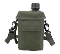 Bewinner Bouteille D'eau D'extérieur - Cantine D'eau Portable de 2 L avec Sac Banane, Bouteille D'eau de Camping Plate en PVC Multifonctionnelle pour Surplus Militaire ou équipement de