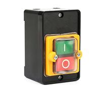 Bewinner Bouton Poussoir ON/OFF 10A 380V protégé contre les Intempéries | Commande directe du moteur, démarrage autobloquant, arrêt à réinitialisation automatique, équipement mécanique, machines