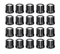 Bewinner Boutons de Potentiomètre Noirs de Type D, 20 Pièces, Installation Facile, Contrôle de tonalité de Volume pour Guitare Basse | Matériau Robuste | Remplacement Pratique pour les Musiciens