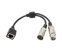 Bewinner Câble adaptateur double XLR 3 broches vers RJ45 femelle 9,8" RJ45 vers XLR mâle et XLR femelle Câble XLR vers RJ45 Câble d'extension réseau pour scène, studio de son