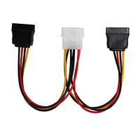 Bewinner Câble Adaptateur Répartiteur d'alimentation IDE Mâle 4 Broches vers Double, Câble D'extension de Disque Dur, Câble d'alimentation 1 en 2 Sorties 4 Broches 20 Cm Fil de Rallonge