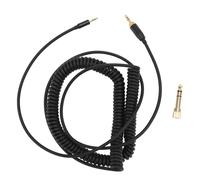 Bewinner Câble Audio enroulé de Remplacement, Connecteur plaqué 3,5 Mm, 2,5 Mm et 6,5 Mm et Câble D'extension enroulé, Cordon de Casque pour NC700 QC45 QC35 QC25 OE2 OE2i SoundTrue (BLACK)