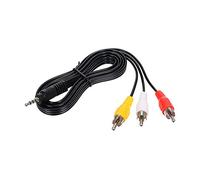 Bewinner Câble AV 3,5 Mm vers 3, Cordon Vidéo 1,2 M pour Transmission de Données STB TV PC, Connecteurs Plaqués or, Gaine en PVC, Tête Stable, Large compatibilité