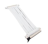 Bewinner Câble D'extension PCIE 3.0 X16, Noir Blanc Bicolore, blindé EMI, Port PCI Express de Jeu à Montage Vertical Haute Vitesse pour Carte D'extension GPU (Blanc 17x4.5cm)