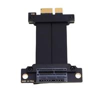Bewinner Câble D'Extension PCIe 4.0, EMI pour PCIe 4.0 Intégrité du Signal, GPU Graphics Extension Cable 1x Port 90 Degrés Connecteur pour M.2 Carte Son USB B Carte de Commutation à (5 cm)