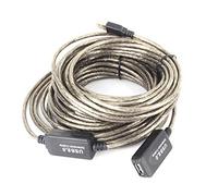 Bewinner Câble d'extension USB 2.0 de 15 M, Cordon d'extension Actif de Type A Mâle à Femelle pour Imprimante et Caméra, Amplificateur de Signal Haute Vitesse 480 Mbps, Noir