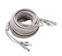 Bewinner Câble Ethernet Cat-5, Câble Ethernet Cat-5 Rallonge dalimentation Câble deux en un, câble de vidéosurveillance Ethernet Rj45 + DC de 5m / 10m / 15m / 20m pour les système NVR (15M)