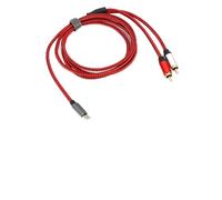 Bewinner Câble Type-C vers 2 1,5 M, Câble Vidéo AV Mâle plaqué or pour Cinéma Maison, Amplificateur, DVD, TV, Haut-parleur, Téléphone, Tablette, Ordinateur Portable (1,5 m/4,9 pieds)