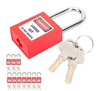 Bewinner Cadenas de Consignation de sécurité Paquet de 10 Cadenas de Consignation en Nylon de 38 Mm - Non Conducteur isolé d'ingénierie Industrielle pour le de électrique d'énergie Chimique (rouge)