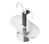 Bewinner Cafetière à Double Tête, Cafetière en Alliage d'aluminium de 100 Ml avec un Design de Style Italien, Taille Compacte pour une Utilisation à la Maison ou au Bureau (Base décagonale)
