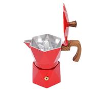 Bewinner Cafetière Italienne, Marmite à Double Valve en Aluminium pour 2 Tasses, Poignée Résistante à la Chaleur, Adaptée aux Cuisinières à Gaz et électriques, Rouge (rouge)