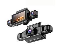 Bewinner Cam de Tirage à 4 Canaux, 1440p + 1080p + 480p Avant à L'intérieur à L'arrière Gauche à Droite à 4 Voies Caméra de Tableau de Bord Triple, Affichage LCD de 3 Pouces, Carte 64 Go