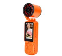 Bewinner Caméra D'action 4K avec Ventilateur pour le Vlogging Voyage (ORANGE)