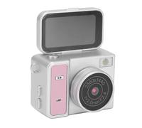 Bewinner Caméra Format Paume avec HD 1440P et écran Rabattable |Objectif Grand Angle, Enregistrement d'une Heure, Chargement de Type C et Sangle Anti-Perte pour Voyage/Utilisation (Rosâtre)