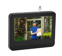 Bewinner Caméra Judas, Caméra de sécurité Numérique LCD 1080P avec Moniteur 4,3 Pouces, Interphone 2 Voies, Détection Humaine PIR, Changement de Voix, Longue Durée de Veille, Judas