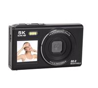 Bewinner Caméra Numérique 5K pour Photographie, Caméra de Vlog WiFi 80MP avec Flash, Double écran, Caméras de Voyage Compactes Zoom Compactes Autofocus 18x pour Débutant (Black)