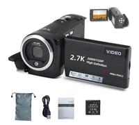 Bewinner Caméra Vidéo Caméscope 2,7K, Caméra de Vlogging Professionnelle 50MP avec Zoom Numérique 16x, écran de 2,8 Pouces, Fonction Webcam pour Les Voyages en Plein Air