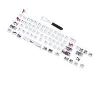 Bewinner Capuchons de Touches PBT, Capuchons de Clavier Mécaniques à Sublimation à 5 Côtés, Capuchons de Touches de Clavier de Jeu Mécaniques à 71 Touches pour Claviers Optiques