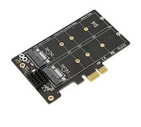 Bewinner Carte Adaptateur Double M.2 PCIe, NVMe et SSD vers Carte d'extension PCI-E X1/X4/X8/X16, Plug and Play, Comprend Déflecteur et Vis, pour Mise à Niveau Interne du PC de Bureau