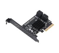 Bewinner Carte d'extension PCIe 4 Ports, Adaptateur III 6 Gbit/s avec échange à Chaud, Prend en Charge 0 1 10, Compatible avec XP/7/8/10/11