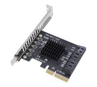 Bewinner Carte D'extension PCIE Haute Vitesse, 5 Ports 6Gbps pour 7 8 10, Plug and Play pour Ordinateur de Bureau