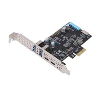 Bewinner Carte D'extension PCIe USB 3.0 5 Gbit/s |Hub 4 Ports (2xType-C/2xUSB 3.0) avec Puce 720201, Plug & Play pour XP-11 - Compatible Panneau Avant et Bureau