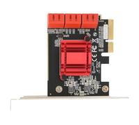 Bewinner Carte d'extension PCIe vers 3.0, Adaptateur de Contrôleur III 6 Ports avec Puce ASM1166, Plug and Play pour Disque Dur SSD 2,5/3,5 Pouces, Amorçable et échange à Chaud, Compatible avec
