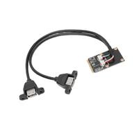Bewinner Carte D'extension PCIE vers Double USB 2.0 480 Mbps pour Linux | Hôte Haute Vitesse, Adaptateur Mini PCI Express, Connecteur à Deux Ports, Configuration Plug and Play, Mise à Niveau du