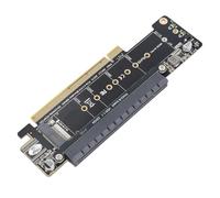 Bewinner Carte d'extension PCIe X16 M.2 NVMEx2, Adaptateur divisé PCIe 4.0 vers X8 X4 X4, Carte Riser NVMe pour Double SSD M.2, Divisée BGA 6 Ports, d'extension Plug and Play
