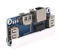 Bewinner Carte d'extension USB pour, Hub USB 2.0 à 3 Ports avec Port Ethernet RJ45 10/100 M, Indicateurs LED d'alimentation et 'état, Compatible avec Pi W/4B (Carte d'extension)