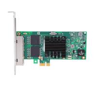 Bewinner Carte Ethernet PCIE, Prise en Charge de la Puce I350 1000 Mbps 4 Ports RJ45 Adaptateur Réseau PCIE 2.1 X1 pour Serveur PC de Bureau, Profil Bas avec Supports, Conception
