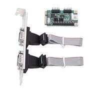 Bewinner Carte PCIe 232, Extension Double Port Série avec Support à Profil Bas pour PC, Ordinateurs Portables, Ordinateurs Industriels, Tampon FIFO 256 Octets, Support Pleine Taille,