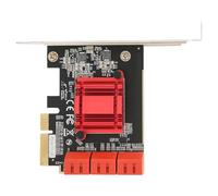 Bewinner Carte PCIE SATA3.0 6 Ports, Carte D'extension 6 Gbps PCIE vers SATA3.0, Carte Adaptateur D'extension de Contrôleur PCIE vers 6 Ports III pour 7/8/XP, pour OS, pour