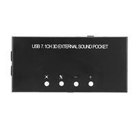 Bewinner Carte Son Externe USB 7.1 Canaux pour PC, Adaptateur de Son Surround avec Double Entrée Microphone, Contrôle du Volume, Lecture Optique S/PDIF et 48 KHz