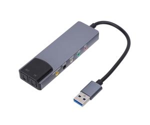 Bewinner Carte Son USB, Carte Son Stéréo Externe avec Prise Casque et Microphone 3,5 Mm, Prise en Charge de la Sortie D'entrée Optique, Réduction du Bruit