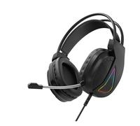Bewinner Casque de Jeu Filaire, Casque Supra-auriculaire à Double Interface USB 3,5 Mm avec Lumières RVB et Microphone pour Les Joueurs sur Ordinateur PC
