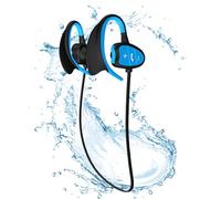 Bewinner Casque de Natation Bluetooth Étanche IPX8 avec Réduction du Bruit et Invite Vocale pour Surf et Plongée - Casque sous-Marin sans Fil en Bleu