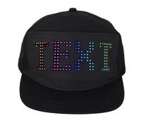 Bewinner Casquette D'édition LED Programmable, Affichage Couleur, Chapeau Intelligent pour Concerts en Plein Air, Bars et Fêtes, Coton Noir