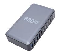 Bewinner Chargeur GaN PD 880 W 10-en-1 | Ports USB-C 140Wx4 et 100Wx2, USB 30Wx4, Charge Rapide pour Switch et Steam Deck (Prise UE)