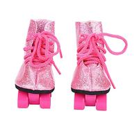Bewinner Chaussures de Patins à roulettes pour Poupée de 18 Pouces, Accessoire en Plastique Rose à la Mode pour Jouets de Poupée, 1 Paire de Patins (Pink)