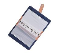 Bewinner Classeur de Trésorerie A6, Planificateur de Budget en Cuir PU avec 12 Poches Zippées Transparentes, 6 Trous Pré-perforés, Organisateur Portable étanche pour Factures, Argent, Cartes et (BLUE)